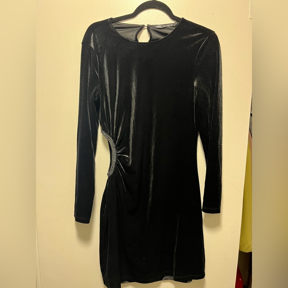 Zara Black Velvet Dress